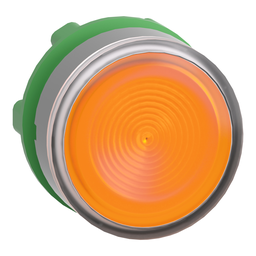 ZB5AW353SC0 – Head for illuminated push button, Harmony XB5, grey bezel, orange flush, 22mm, universal LED, grooved lens