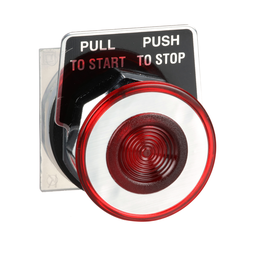 9001KR9R – 30mm Push Button, Type K, push pull operator, red mushroom cap