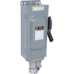 Square D H363AWC 600 VAC 100 Amp 3-Pole Class H/J/K/R/T Fusible Heavy Duty Receptacle Switch
