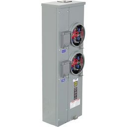 MPH22125 – Meter center, MP Meter-Pak, 2 sockets, horn bypass, 5 jaws, 200A bus, 125A max breaker rating, ringless