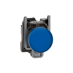 XB4BVG6 – Pilot light, Harmony XB4,metal, blue, 22mm, universal LED, plain lens, 110…120V AC