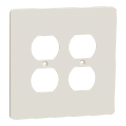 SQWS422012LA – Cover frame, X Series, for 2 duplex socket-outlet, 2 gangs, screw fixed, mid sized plus, light almond, matte finish