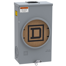 UHTRS202B – Meter socket, ringless, 1 phase, 3 wire, 4 jaws, Series A, horn bypass, no jaw release