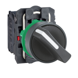 XB5AD25 – Selector switch, Harmony XB5, plastic, black, 22mm, 2 positions, stay put, 1NO 1NC