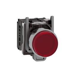 XB4BW14B5 – Illuminated push button, Harmony XB4, red flush, universal LED, 22mm, spring return, plain lens, screw clamp terminals, 1NO   1NC, 24V AC DC