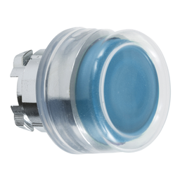 ZB4BP6 – Head for non illuminated push button, Harmony XB4, metal, projecting, blue, 22mm, spring return, booted, unmarked