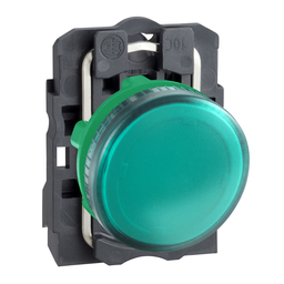 XB5AV63 – Pilot light, Harmony XB5, plastic, green, 22mm, plain lens for BA9s bulb, lt 250V