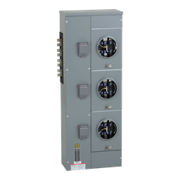 EZMR333225 – Branch unit, EZ Meter-Pak, 225A, 3 x 7 jaw sockets, 208Y/120VAC, no bypass, ringless, 1200A Al/Cu busbar