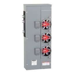 EZMH113225 – Branch unit, EZ Meter-Pak, 225A, 3 x 5 jaw sockets, 120/240VAC, horn bypass, ringless, 800A Al busbar