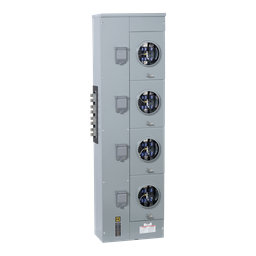EZMR334225CU – Branch unit, EZ Meter-Pak, 225A, 4 x 7 jaw sockets, 208Y/120VAC, no bypass, ringless, 1200A Cu busbar