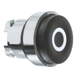 ZB4BL232 – Head for non-illuminated push button, Harmony XB4, metal, black projecting, 22mm, spring return, white marked O