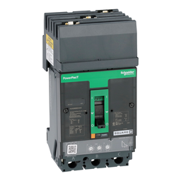 HJA36060U33X – Circuit breaker, PowerPacT H, 60A, 3 pole, 600VAC, 25kA, I-Line, Micrologic 3.2S, 80%, ABC