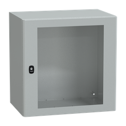 NSYS3D6640T – Wall mounted steel enclosure, PanelSeT S3D, transparent door, without mounting plate, 600x600x400mm, IP66, IK08