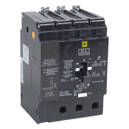 EJB34100CA – Mini circuit breaker, E-Frame, 100A, 3 pole, 480Y/277VAC, 100kA max, bolt on, 50 degrees C