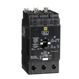 EDB34080 – Mini circuit breaker, E-Frame, 80A, 3 pole, 480Y/277VAC, 25kA max, bolt on
