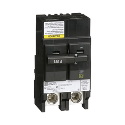 QOB2150VH – Mini circuit breaker, QO, 150A, 2 pole, 120/240VAC, 22kA, bolt on