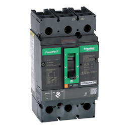 JDL36200C – Circuit breaker, PowerPacT J, 200A, 3 pole, 600VAC, 14kA, lugs, thermal magnetic, 100%