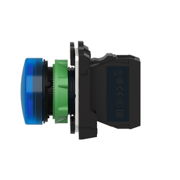 XB5AVM6 – Pilot light, Harmony XB5, grey plastic, blue, 22mm, universal LED, plain lens, 230…240V AC