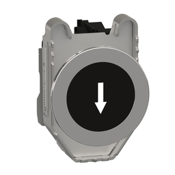 XB4FA3351 – Push button flush mounted, Harmony XB4, metal, black, 30mm, spring return, marked DOWN ARROW, 1NO