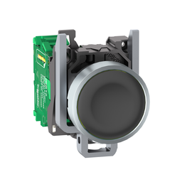 ZB4RTA2 – Wireless and batteryless transmitter, Harmony XB5R, push button, metal, black, 22mm, spring return
