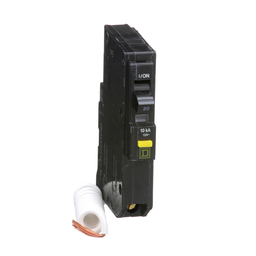 QO120GFI – Mini circuit breaker, QO, 20A, 1 pole, 120VAC, 10kA, plug in, 6mA grd fault A, pigtail