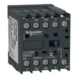LC1K090085E7 – Contactor, TeSys K, 4P, 2 NO   2 NC, AC-1, lt or eq to 440V 10A, 48VAC coil