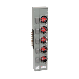 EZMR315125X – Branch unit, EZ Meter-Pak, 125A, 5 x 5 jaw sockets, 208Y/120VAC, no bypass, ringless, 1200A Al/Cu busbar