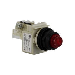 9001SKT1R31 – Push-to-test pilot light, Harmony 9001SK, plastic, polycarbonate, fresnel lens, red, 30mm, 110…120V