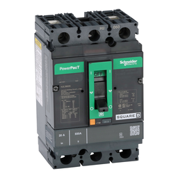 HJL26020 – Circuit breaker, PowerPacT H, 20A, 2 pole, 600VAC, 25kA, lugs, thermal magnetic, 80%