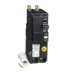 QOB220CAFI – Mini circuit breaker, QO, 20A, 2 pole, 120/240VAC, 10kA, bolt on, combo ARC fault, pigtail