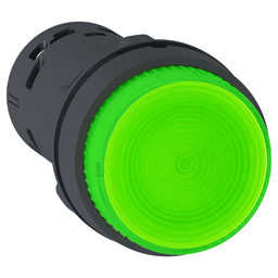 XB7NW33B1 – Monolithic illuminated push button, Harmony XB7, plastic, green, 22mm, integral LED, spring return, 24V AC DC, 1NO