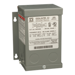 100SV43A – Transformer, buck boost, encapsulated, 0.1kVA, 1 phase, 120x240V primary, 12/24V secondary, NEMA 3R, 55C rise