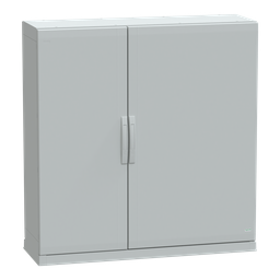 NSYPLAZ12124G – Floor standing polyester enclosure, Thalassa PLA, plain door, open bottom, 1250x1250x420mm, IP54, IK10
