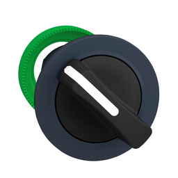 ZB5FD4 – Antimicrobial Flush mounted selector switch head, Harmony XB5, plastic, black, 30mm, 2 positions, spring return right to left