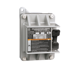 2510KR1 – Switch, manual, 20A, 2 pole, 3 HP at 575 VAC, single phase, toggle operated, no indicator, NEMA 7&9, one conduit opening