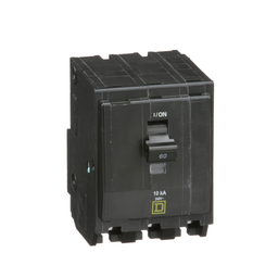 QO360 – Mini circuit breaker, QO, 60A, 3 pole, 120/240VAC, 10kA, plug in