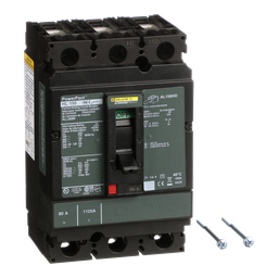 HLL36080 – Circuit breaker, PowerPacT H, 80A, 3 pole, 600VAC, 50kA, lugs, thermal magnetic, 80%