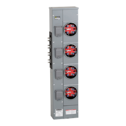 EZM314125M10 – Branch unit, EZ Meter-Pak, 125A, 4 x 5 jaw sockets, 208Y/120VAC, no bypass, ringed, 800A Al busbar, special