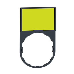 ZBY6102 – Legend holder 30x50mm, Harmony XB4, plastic, with legend 18x27mm, 1 white side, 1 yellow side, unmarked