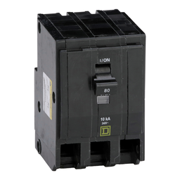 QO3805273 – Mini circuit breaker, QO, 80A, 3 pole, 120/240VAC, 10kA, plug in, ring