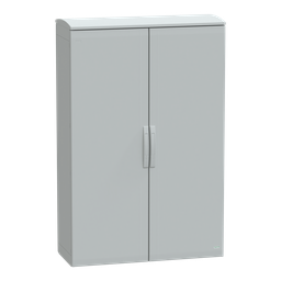 NSYPLAT15104G – Floor standing polyester enclosure, Thalassa PLA, plain door, ventilated canopy, 1500x1000x420mm, IP44, IK10