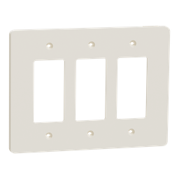 SQWS141003LA – Cover frame, X Series, 3 gangs, screw fixed, mid sized plus, light almond, matte finish