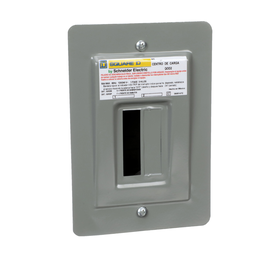 QOD2F – Load center, QOD, 2 phase, 2 spaces, 2 circuits, 50A breaker, flush cover, NEMA1