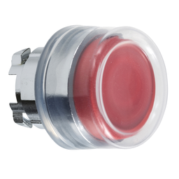 ZB4BP4 – Head for non illuminated push button, Harmony XB4, metal, projecting, red, 22mm, spring return, booted, unmarked