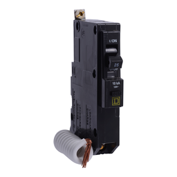 QOB125EPD – Mini circuit breaker, QO, 25A, 1 pole, 120VAC, 10kA, bolt on, 30mA grd fault B