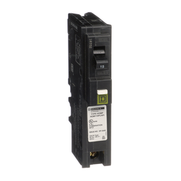 HOM115PCAFI – Mini circuit breaker, Homeline, 15A, 1 pole, 120VAC, 10kA AIR, combo arc fault, plug on neutral, plug in, UL