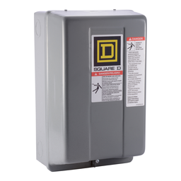 8502SBG2V02S – NEMA Contactor, Type S, nonreversing, Size 0, 18A, 5HP at 575VAC, 3 phase, up to 100kA, 3 pole, 120VAC coil, NEMA 1