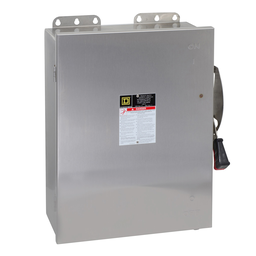 HU463DS – Safety switch, heavy duty, non fusible, 100A, 4 pole, 75hp, 600VAC/DC, NEMA 4, 4X, 5, 304 steel