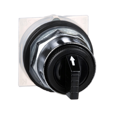 9001KS52B – 30mm Push Button, Type K, selector switch, 3 position, B cam, spring return both sides to center, black knob