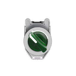 XB4FK123G5 – Illuminated selector switch, Harmony XB4, metal, green handle, 30mm, universal LED, 2 positions, 1NO   1NC, 110…120V AC